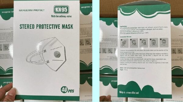 Wanto KN95 Mask w Valve 5 pack