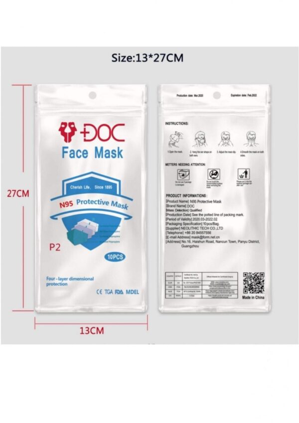 Wanto N95 Civil mask 3 packaging dimensions scaled